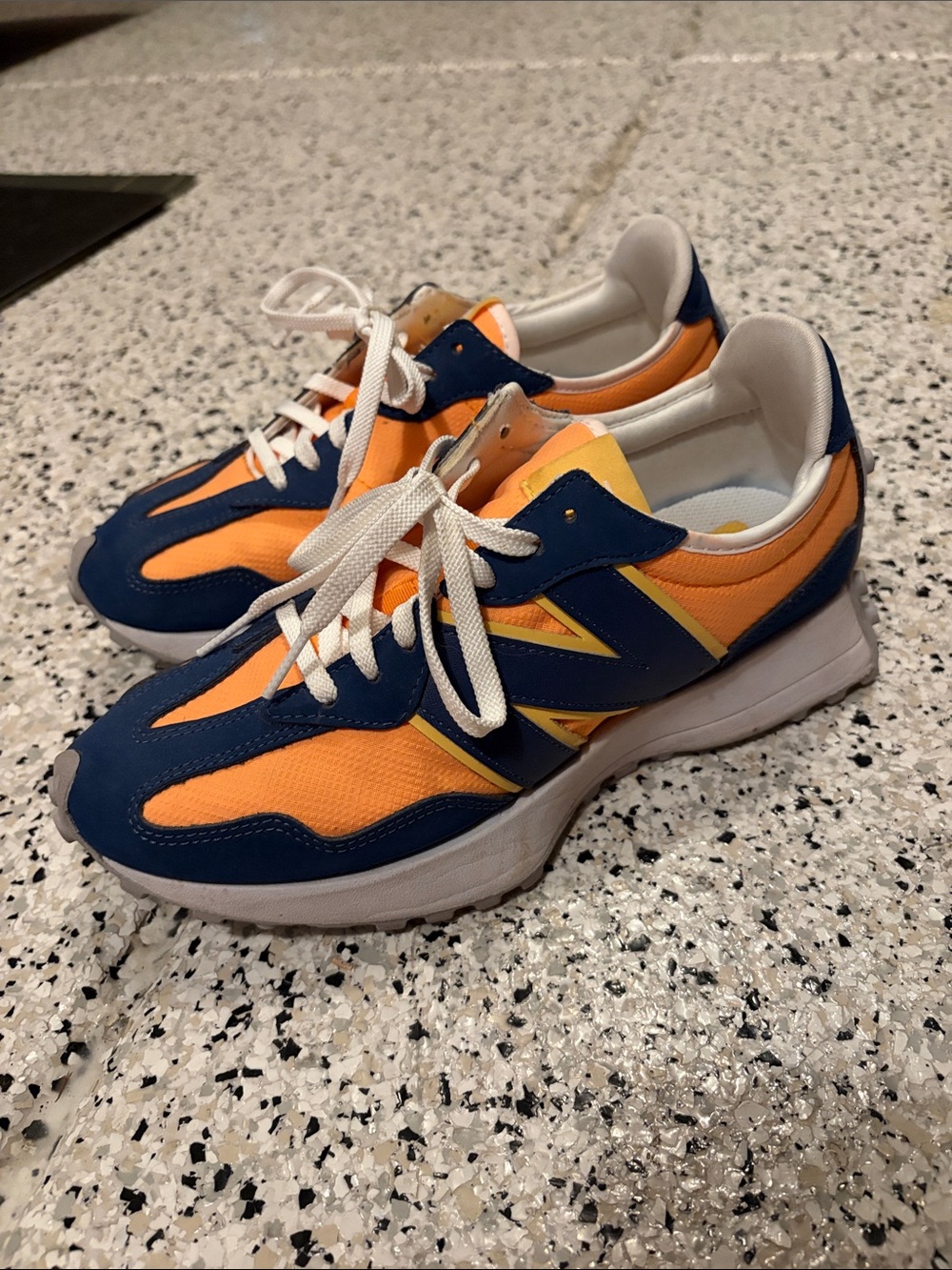 New Balance Women’s Orange and Navy Retro Runner Sneakers